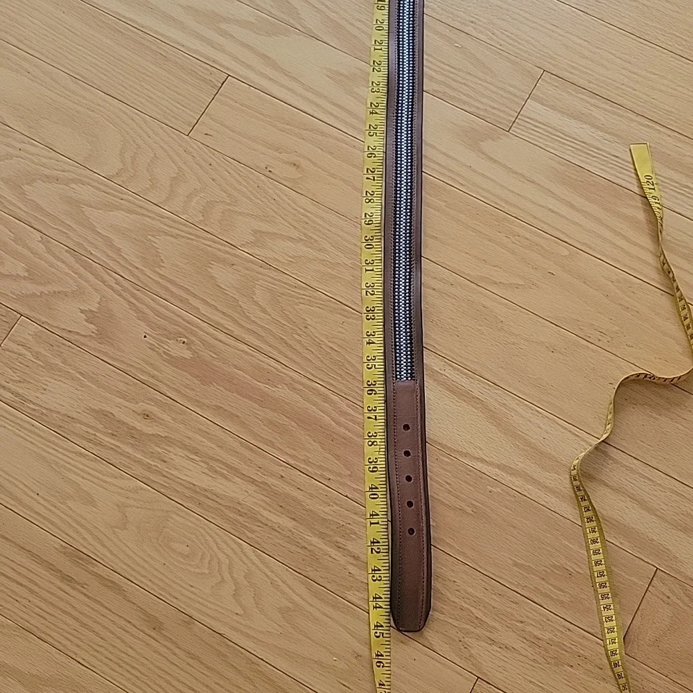 Columbia Vintage Brown Leather Belt with Fabric Inlay